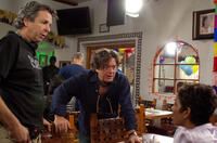 Director Peter Farrelly, producer Charles Wessler and Halle Berry on the set of "Movie 43."