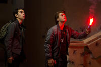 Max Minghella and Emile Hirsch in "The Darkest Hour."
