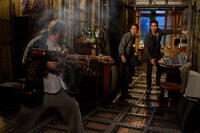 Dato Bakhtadze, Emile Hirsch and Max Minghella in "The Darkest Hour."