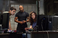 D.J. Cotrona as Flint, Dwayne Johnson as Roadblock and Adrianne Palicki as Lady Jaye in "G.I. Joe: Retaliation."