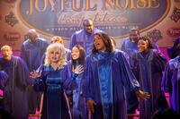Dolly Parton as G.G. Sparrow, Keke Palmer as Olivia Hill and Queen Latifah as Vi Rose Hill in "Joyful Noise."