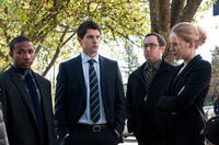 Arlen Escarpeta as Nathan, Nicholas D'agosto as Sam, P.J. Byrne as Isaac and Emma Bell as Molly in "Final Destination 5."