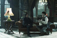 Director Tim Burton and Johnny Depp on the set of "Dark Shadows."