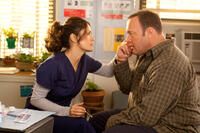 Salma Hayek as Bella Flores and Kevin James as Scott Voss in "Here Comes the Boom."
