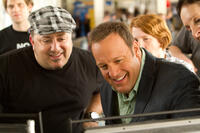Director Frank Coraci and Kevin James on the set of "Here Comes the Boom."