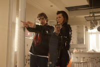 Director Paul W.S. Anderson and Milla Jovovich on the set of "Resident Evil: Retribution."