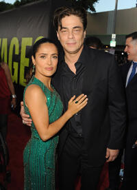 Salma Hayek and Benicio Del Toro at the California premiere of "Savages."