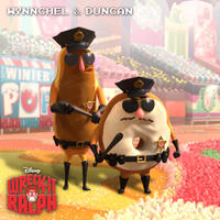 Wynchel voiced by Adam Carolla and Duncan voiced by Horatio Sanz in "Wreck-it Ralph."