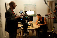 Director Steven Soderbergh and Channing Tatum on the set of "Magic Mike."