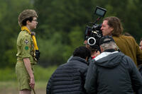Jared Gilman and director Wes Anderson on the set of "Moonrise Kingdom."