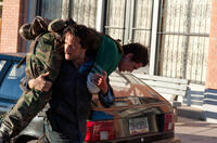 Rodrigo Santoro as Frank Martinez and Johnny Knoxville as Lewis Dinkum in "The Last Stand."
