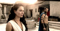 Lena Headey as Queen Gorgo and Sullivan Stapleton as Themistokles in "300: Rise of an Empire."