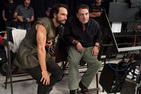Rodrigo Santoro and director Noam Murro on the set of "300: Rise of an Empire."