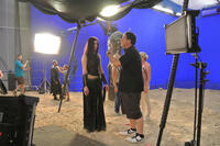 Eva Green and director Noam Murro on the set of "300: Rise of an Empire."