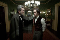 Daniel Day-Lewis as president Abraham Lincoln and Joseph Gordon-Levitt as Robert Lincoln in "Lincoln."
