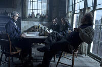 David Strathairn as William Seward, Tim Blake Nelson as Richard Schell, John Hawkes as Robert Latham and James Spader as W.N. Bilbo in "Lincoln."