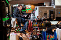 Screenwriter Tony Kushner on the set of "Lincoln."