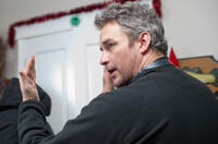 Director Michael Dowse on the set of "Goon."