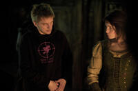 Tommy Wirkola and Gemma Arterton on the set of "Hansel and Gretel: Witch Hunters."