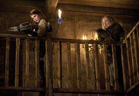Gemma Arterton as Gretel and Bjorn Sundquist as Jackson in "Hansel and Gretel: Witch Hunters."