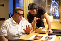 John Goodman and director Ben Affleck on the set of "Argo."