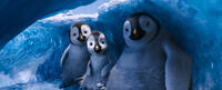 Bo voiced by Meibh Campbell, Erik, voiced by Ava Acres and Atticus voiced by Benjamin Flores Jr. in "Happy Feet Two."