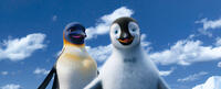Gloria voiced by Alecia Moore and Mumble voiced by Elijah Wood in "Happy Feet Two."