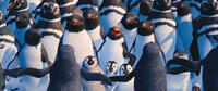 Ramon voiced by Robin Williams, Nestor voiced by Carlos Alazraqui, Lombardo voiced by Johnny Sanchez Iii, Rinaldo voiced by Jeff Garcia, Raul voiced by Lombardo Boyar, Atticus voiced by Benjamin Flores Jr., Erik voiced by Ava Acres and Bo voiced by Meibh Campbell in "Happy Feet Two."