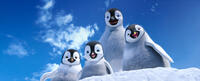 Bo voiced by Meibh Campbell, Erik voiced by Ava Acres, Mumble voiced by Elijah Wood and Atticus voiced by Benjamin Flores Jr. in "Happy Feet Two."
