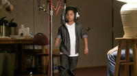 Benjamin Flores Jr. on the set of "Happy Feet Two."