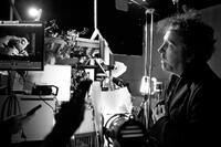 Director Tim Burton on the set of "Frankenweenie."