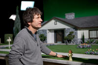Production designer Rick Heinrichs on the set of "Frankenweenie."