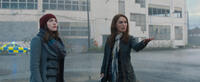 Kat Dennings as Darcy Lewis and Natalie Portman as Jane Foster in "Thor: The Dark World."