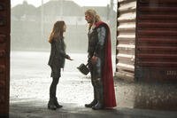 Natalie Portman as Jane Foster and Chris Hemsworth as Thor in "Thor: The Dark World."