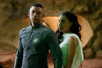Will Smith and Sophie Okonedo in "After Earth."