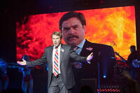 Will Ferrell as Cam Brady and Zach Galifianakis as Marty Huggins in "The Campaign."