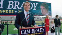 Will Ferrell as Cam Brady, Katherine La Nasa as Rose Brady, Madison Wolfe as Jessica Brady and Randall Cunningham as Cam Jr. in "The Campaign."