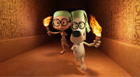 Sherman voiced by Max Charles and Mr. Peabody voiced by Ty Burell in "Mr. Peabody & Sherman."