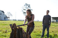 Emily Blunt as Sara and Joseph Gordon-Levitt as Joe in "Looper."