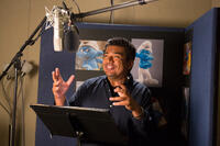 George Lopez on the set of "The Smurfs 2."