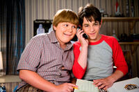 Robert Capron as Rowley and Zachary Gordon as Greg in "Diary of a Wimpy Kid: Dog Days."
