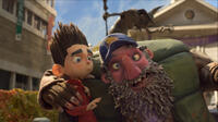Norman voiced by Kodi Smit-McPhee and Mr. Prenderghast voiced by John Goodman in "ParaNorman."