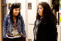 Cierra Ramirez as Ansiedad and Raini Rodriguez as Tavita in "Girl in Progress."