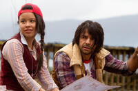 Cierra Ramirez as Ansiedad and Eugenio Derbez as Mission Impossible "Girl in Progress."