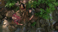 Luis Guzman as Gabato, Vanessa Hudgens as Kailani and Josh Hutcherson as Sean in "Journey 2: The Mysterious Island."