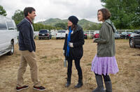 Steve Carell, director Lorene Scafaria and Keira Knightley on the set of "Seeking a Friend for the End of the World."