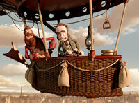 Pirate Captain voiced by Hugh Grant and Charles Darwin voiced by David Tennant in "Pirates! Band of Misfits."