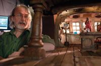 Director Pete Lord on the set of "Pirates! Band of Misfits."