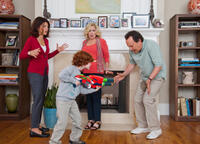 Marisa Tomei, Kyle Harrison Breitkopf, Bette Midler and Billy Crystal in "Parental Guidance."