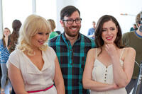 Ari Graynor, director Jamie Travis and Lauren Miller on the set of "For a Good Time, Call."
